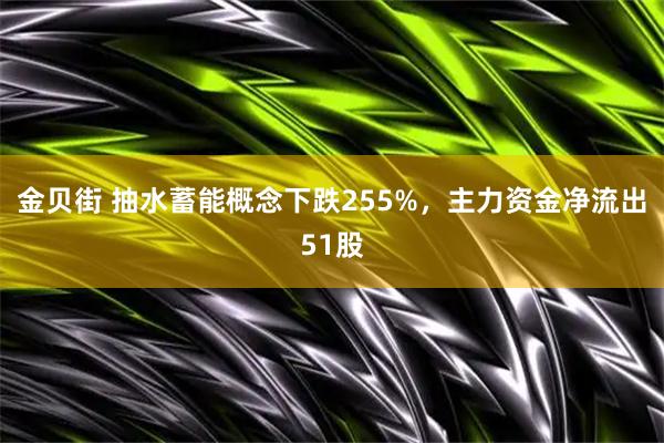 金贝街 抽水蓄能概念下跌255%，主力资金净流出51股