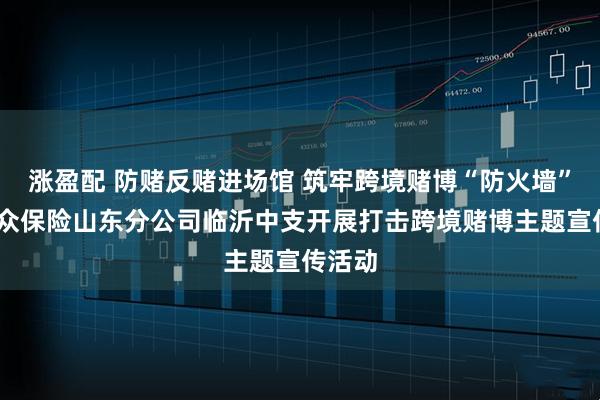 涨盈配 防赌反赌进场馆 筑牢跨境赌博“防火墙”——瑞众保险山东分公司临沂中支开展打击跨境赌博主题宣传活动